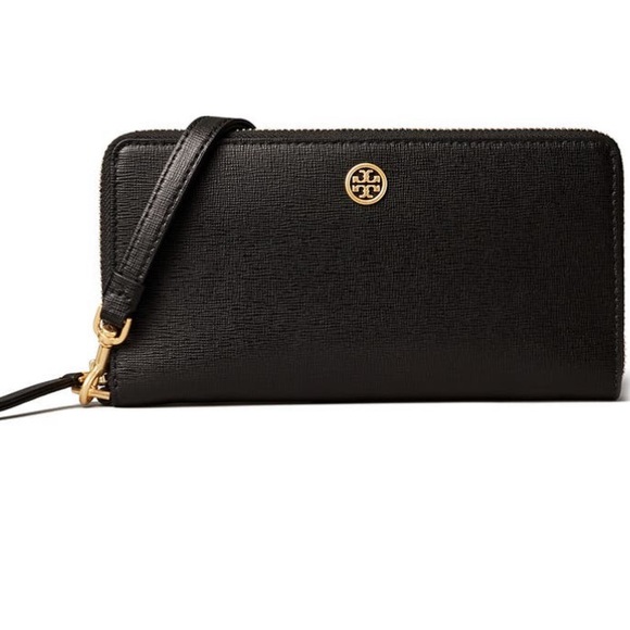 New Tory Burch Robinson Continental Leather Wallet zip around brand new with tag - Picture 1 of 10